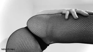 Fishnet Tights Tease in Black and White