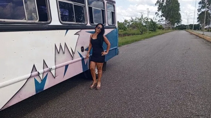 Lighting car using very high heels