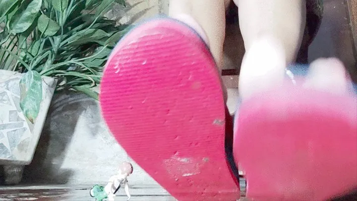 Smashing toy with my flip flops from home (1)