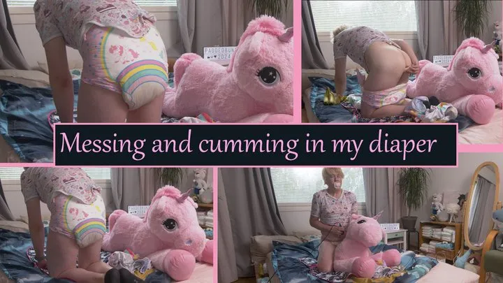 Messing and cumming in my diaper