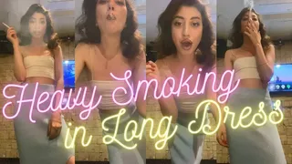 Heavy Smoking in a Long Dress