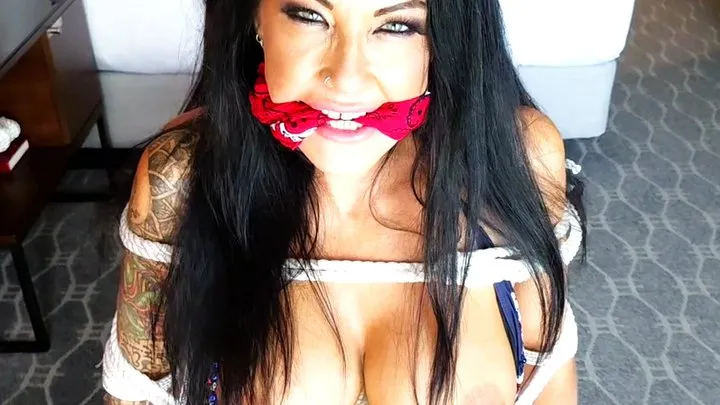 Danni Foxx and Charlie Monaco, Bikini Superheroes Bound and Gagged in Boston