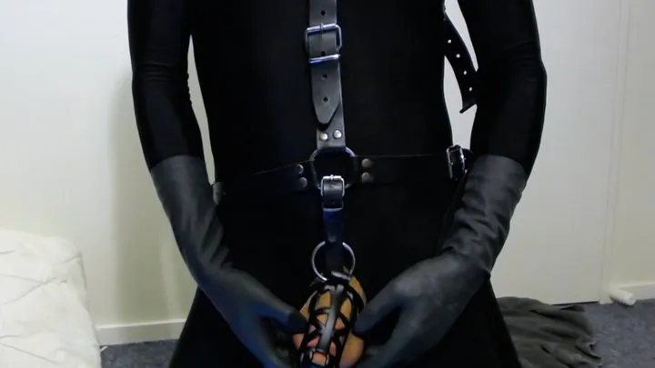 BIG dick Rubber Pony unlocks his CHASTITY cage and CUMS a stallion sized load