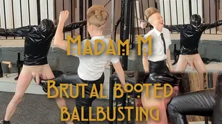 Brutal Booted Ballbusting: Punished, bound and ballbusted in knee high boots