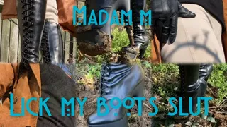 Madam M - Lick my dirty knee high Pleaser boots clean slut!