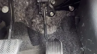 1 Dress shoe pressing the gas pedal revving engine