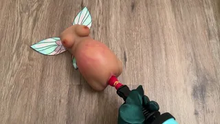 Inflating Fairy Onahole with Balloon in Her Pussy [size difference, belly bulge, expansion, inflation, sex toys, mini girl, fairy fetish, extreme body deformation]