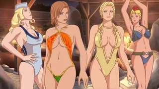 DOA and Street Fighter Ladies Greet You in an Onsen