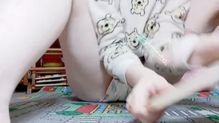 Fuzzy silly baby bear puzzle and pee
