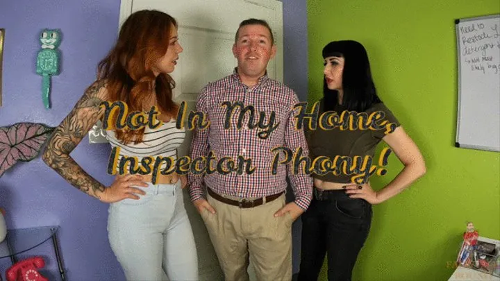 Not In My Home, Inspector Phony! Starring: Happy Heartfella, Nyxon, Princess Onyx Kim - Home Inspector gets bound and gagged by sexy homeowners - Male Bondage, Rope Bondage, Stuff Gag, Tape Gag, Femdom, Hogtied, Hand Over Mouth