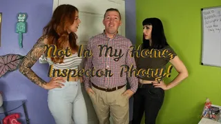 Not In My Home, Inspector Phony! Starring: Happy Heartfella, Nyxon, Princess Onyx Kim - Home Inspector gets bound and gagged by sexy homeowners - Male Bondage, Rope Bondage, Stuff Gag, Tape Gag, Femdom, Hogtied, Hand Over Mouth