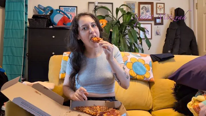 Bella Eats Half a Pizza Mukbang with Burping