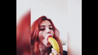 Banana sloppy blowjob deepthroat