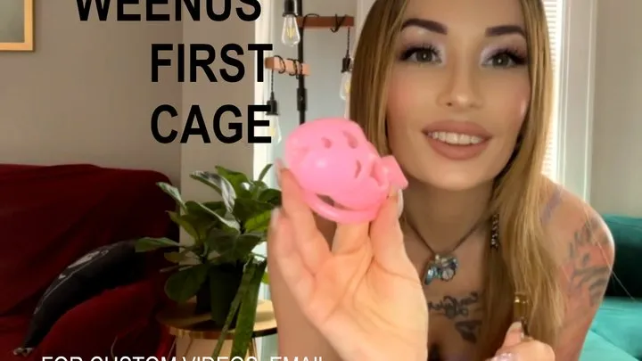 Weenus' First Cage - Goddess Moxie locks your shrimp dick in Chastity for the first time