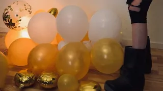 Clog boots balloon popping