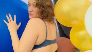 Balloon play in stockings