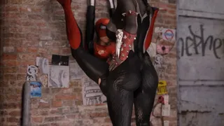 Spider-Girl falls into a trap and gets fucked by big futanari cock