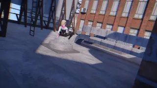 Spider Gwen ties you up, sucks your dick, then rides your cock