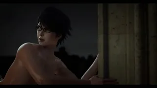 Futanari Bayonetta ass fucks herself