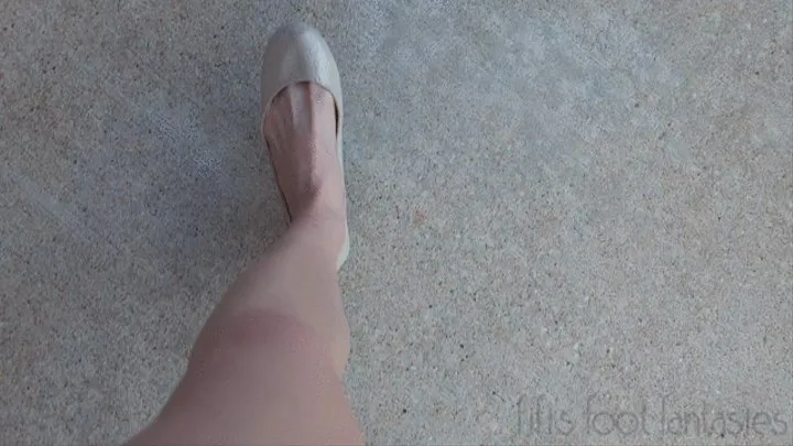 Fifi pedal play and driving in sparkly nude ballet flats