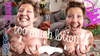 too much lotion!: SmutWorks couple have fun with a quick handjob & blowjob combo