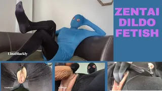 Zentai Suit - Dildo Fucking and Nipple Clamps