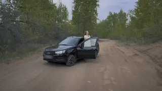 TANYA EXCLUSIVE LADA GRANTA STUCK REVVING PANTYHOSE   full video 35 min 0001