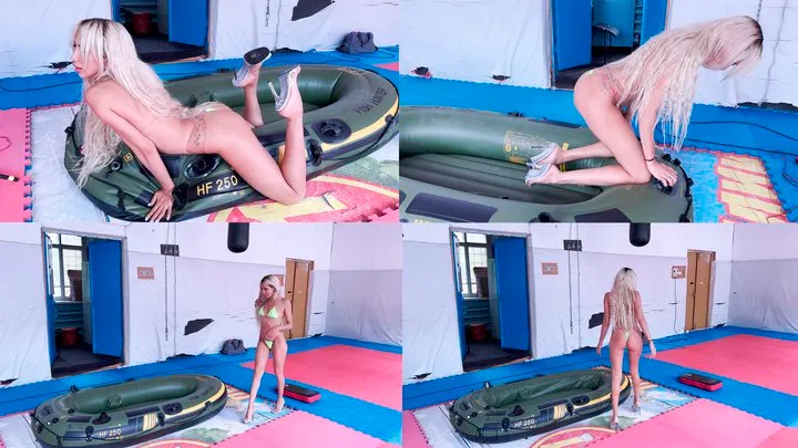 Sima deflates and inflates the boat 30 times in a micro bikini  pro res full video 19 min