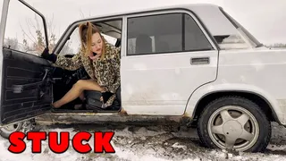 VIKA GOT STUCK IN THE SNOW IN A VAZ 2107  PRO RES HDR (full video 40 min)