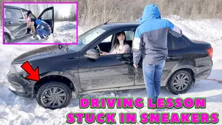 Christina driving lesson sneakers stuck revving  1080 hdr pro res full video 43 min