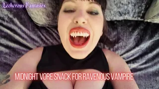 Midnight Vore Snack for Ravenous Vampire featuring Giantess, Size Fetish, Cosplay, Mouth Fetish, Biting, Anal Vore, Vaginal Vore, Tiny POV, Vampire Biting with Lita Lecherous