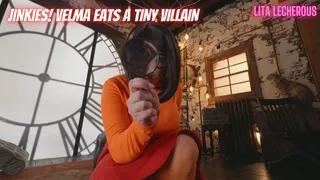 Jinkies! Velma Vores a Tiny Villain featuring Unaware Giantess, Cosplay, Vore, Tiny Man POV, Villains, Nerd Girls, Belly Rubbing with Lita Lecherous