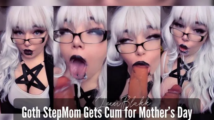 Goth Step-Mom Gets Cum for Step-mother's Day