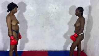 Christine vs Martha Topless Kickboxing Match