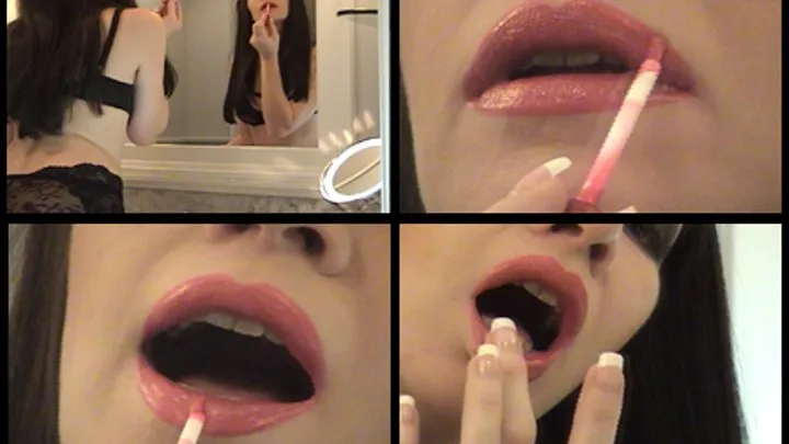 Fiona in the bathroom - Lipstick