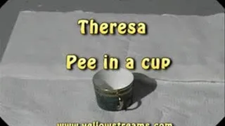 Theresa pee in the cup