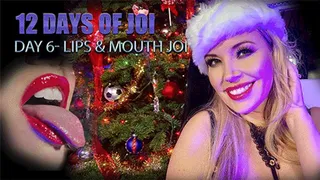 12 Day of JOI - Day 6 Lips Mouth ASMR JOI with Milf Anastasia Pierce, Holidays Christmas Femdom Jerk off