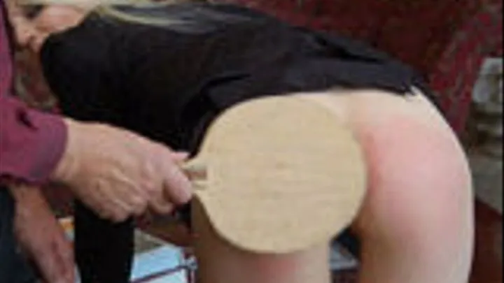 Adrienne Black takes 83 bare bottom with a ping pong paddle for losing a file!