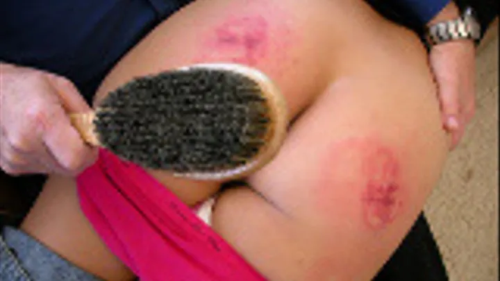 Leanna Oliver: Wooden hairbrush spanking