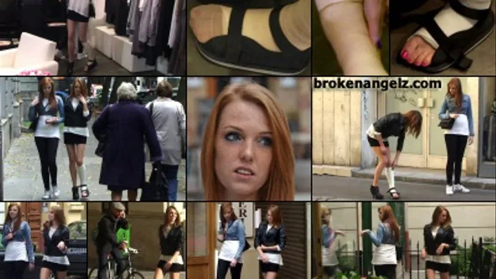 Kelly Term SLC Rocking Her Cast Foot and Exposed Toes in Public While Shopping and Gimping In Her Single Huge Heel