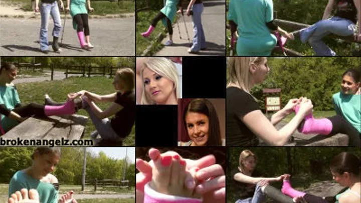 Brandy Term LLWC and Viktoria Term SLWC Crutch in the Park with Foot Play