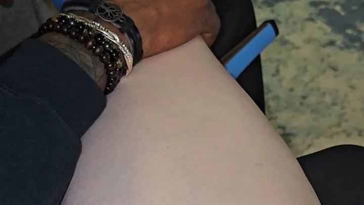 Heels on Hubby Gently Caressing my Legs