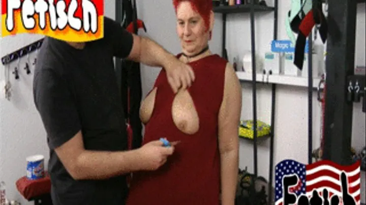 Dress cut open - tied tits