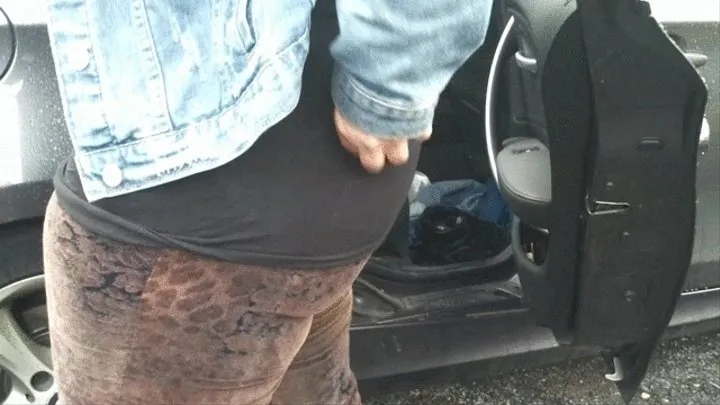 Sophia with big butt in skintight brown GiJo jeans on high heels 3