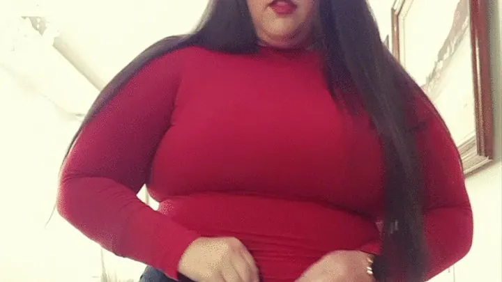 Latin chubby bbw sexy curvy girl Brianna in skintight Credential 8710 jeans and on high heels