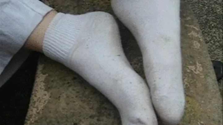 White girl dirty socks and feet