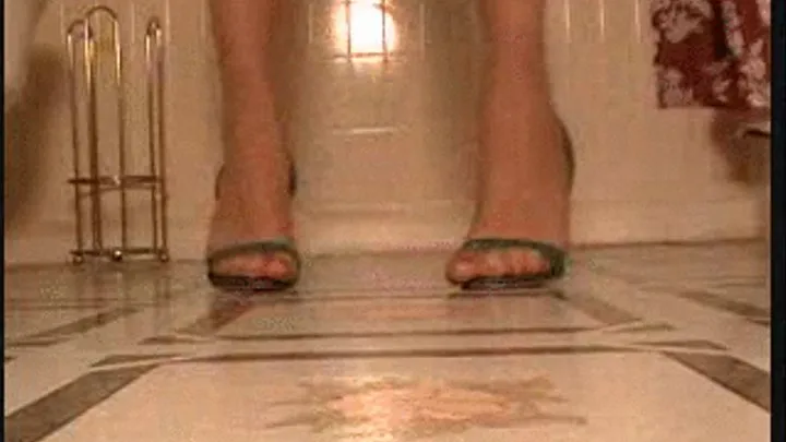 BATHROOM GREEN SLING BACKS WALKIN