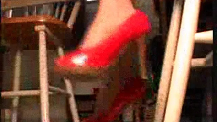 DANGLING APRIL RED HEELZ