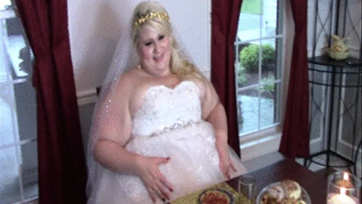 Eating in my wedding gown