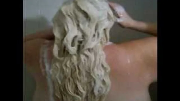 Long Blonde Hair Washing